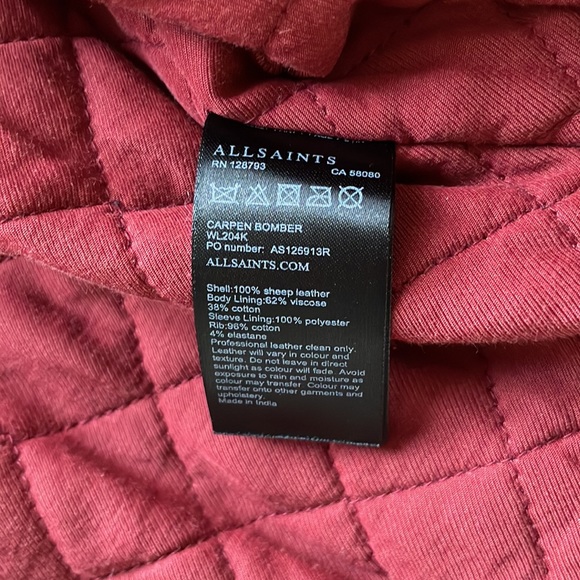 ALL SAINTS Carpen Bomber Jacket Size US 2 - Picture 5 of 9